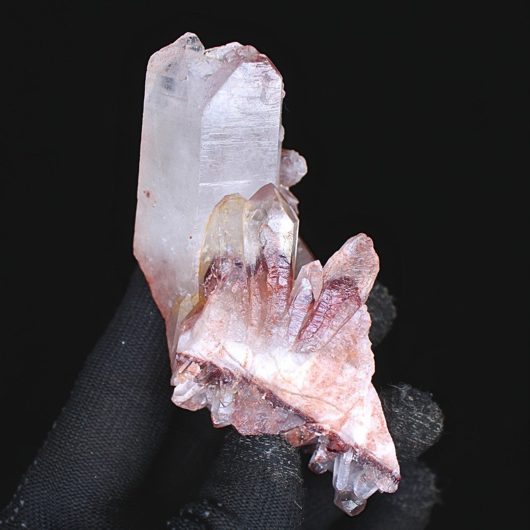 Natural Phantom Quartz Cluster 150 g 10×5 cm Raw Crystal Mineral from India