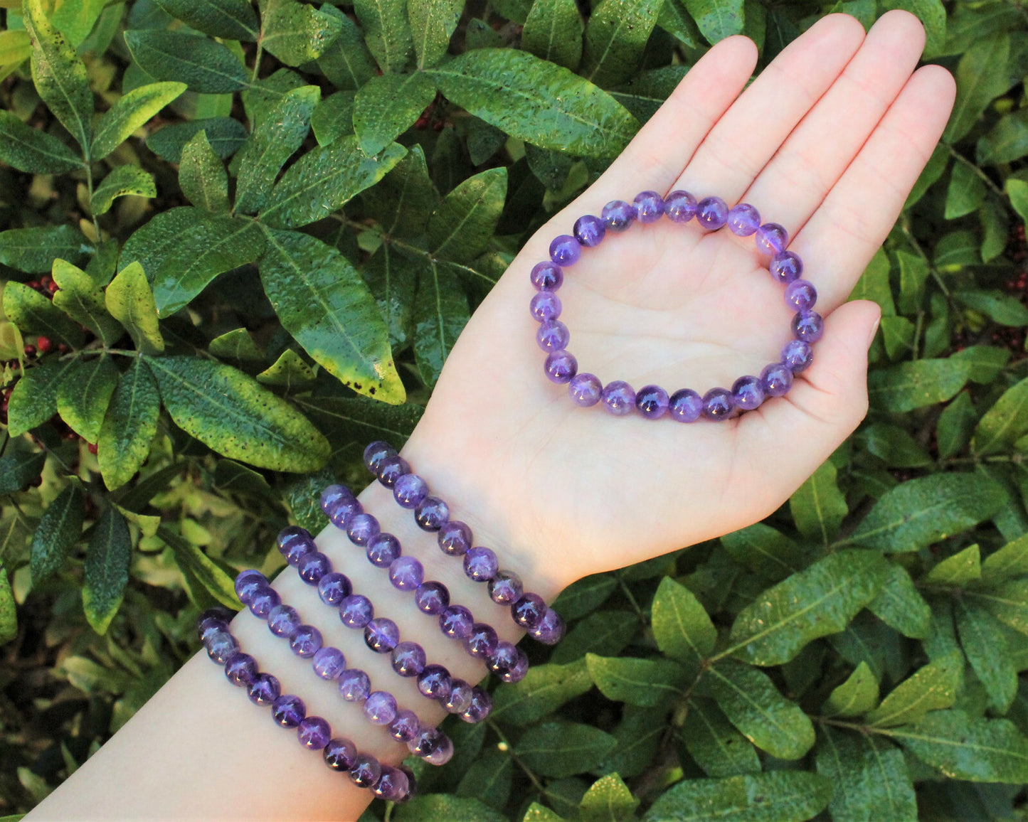 8 mm Bead Gemstone Bracelets: BUY 3 GET 1 FREE! (Stretch Crystal Bead Bracelets)