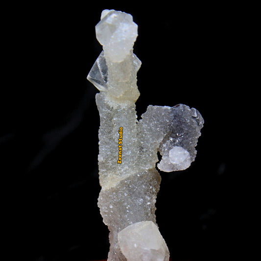 Rare Apophyllite Crystal Cluster Matrix Tower 9cm 230g Shiny Mineral Specimen