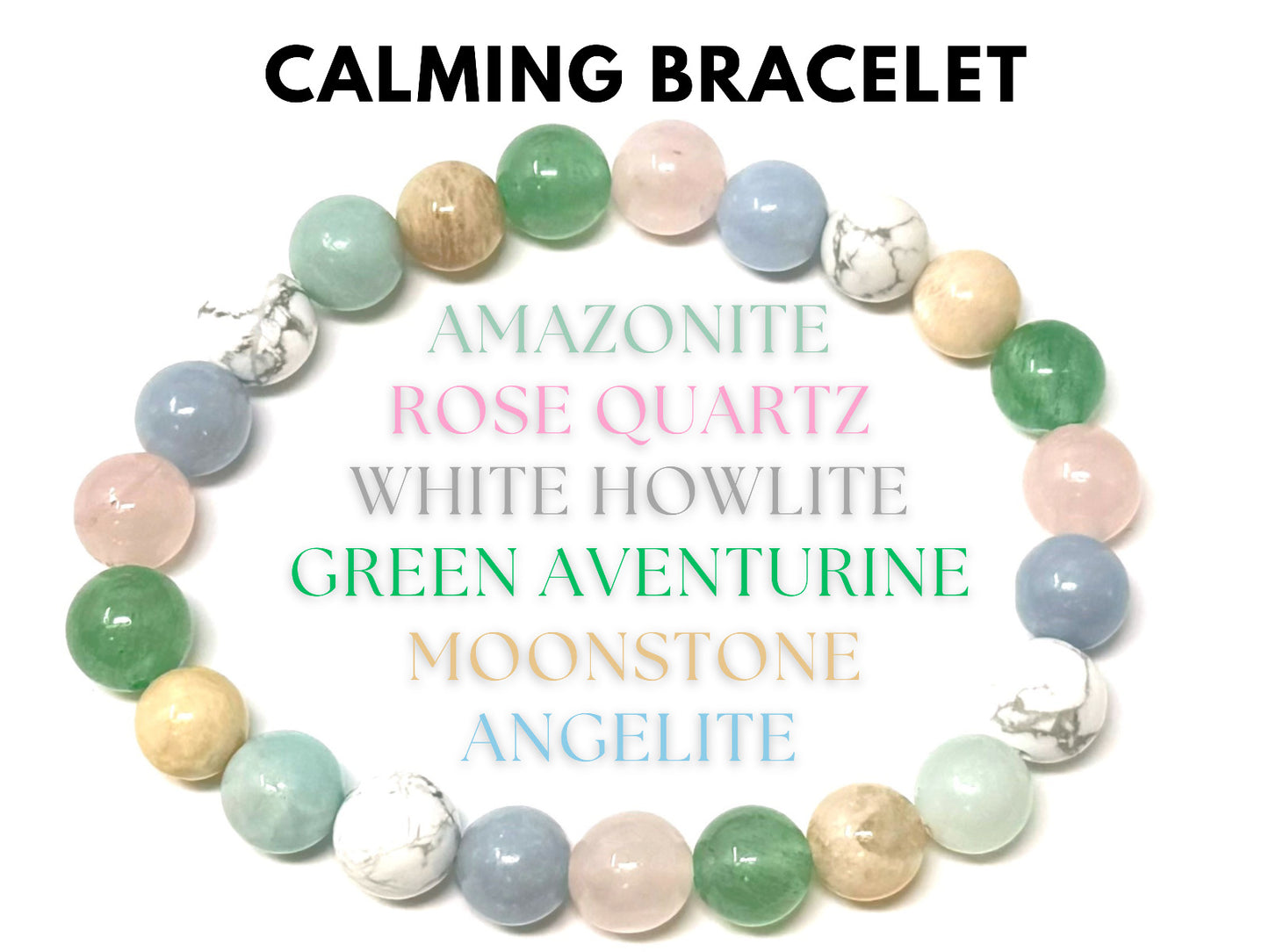 8 mm Bead Gemstone Bracelets: BUY 3 GET 1 FREE! (Stretch Crystal Bead Bracelets)