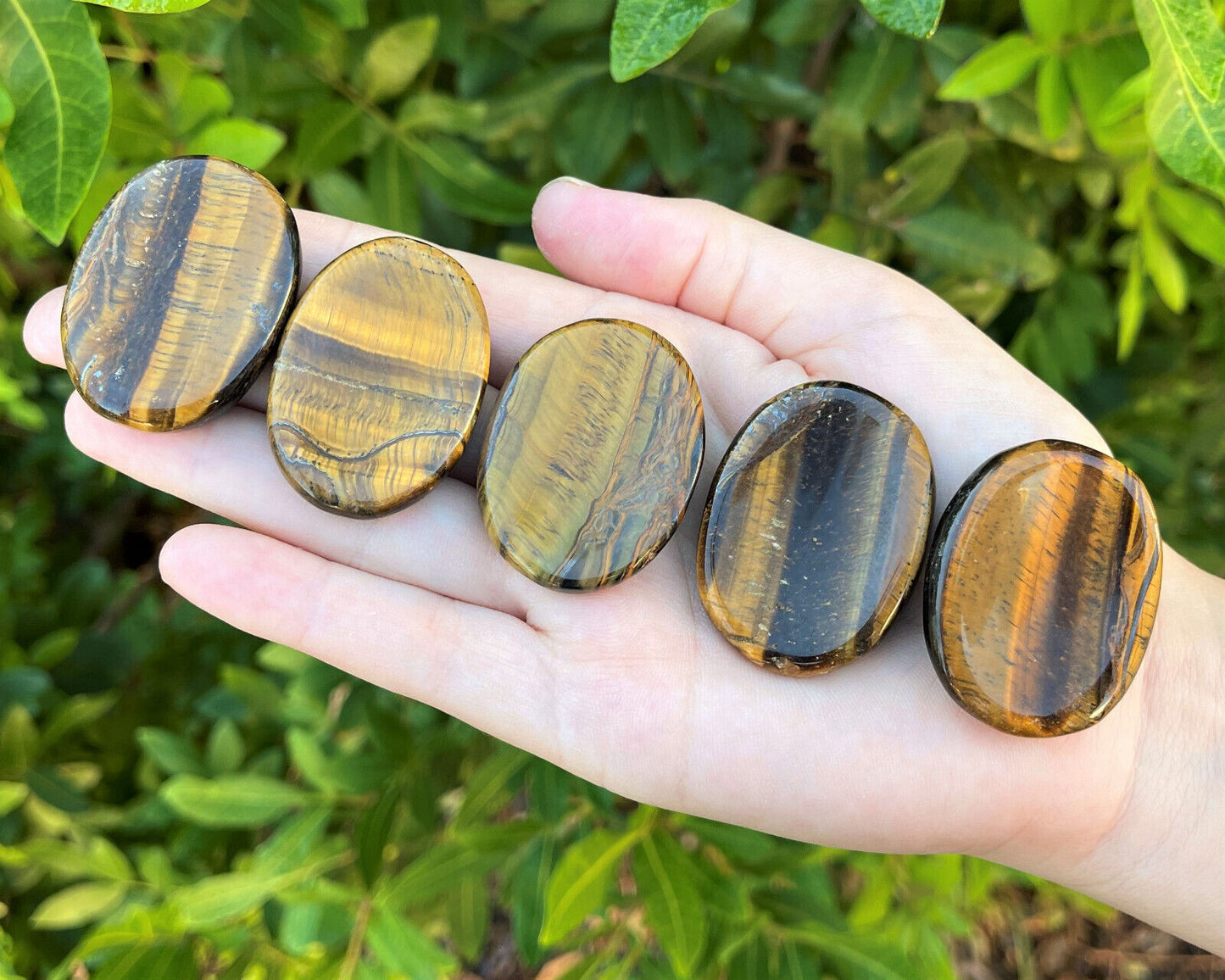 Triple Protection Worry Stone Set - Gold Tiger Eye, Black Obsidian & Hematite