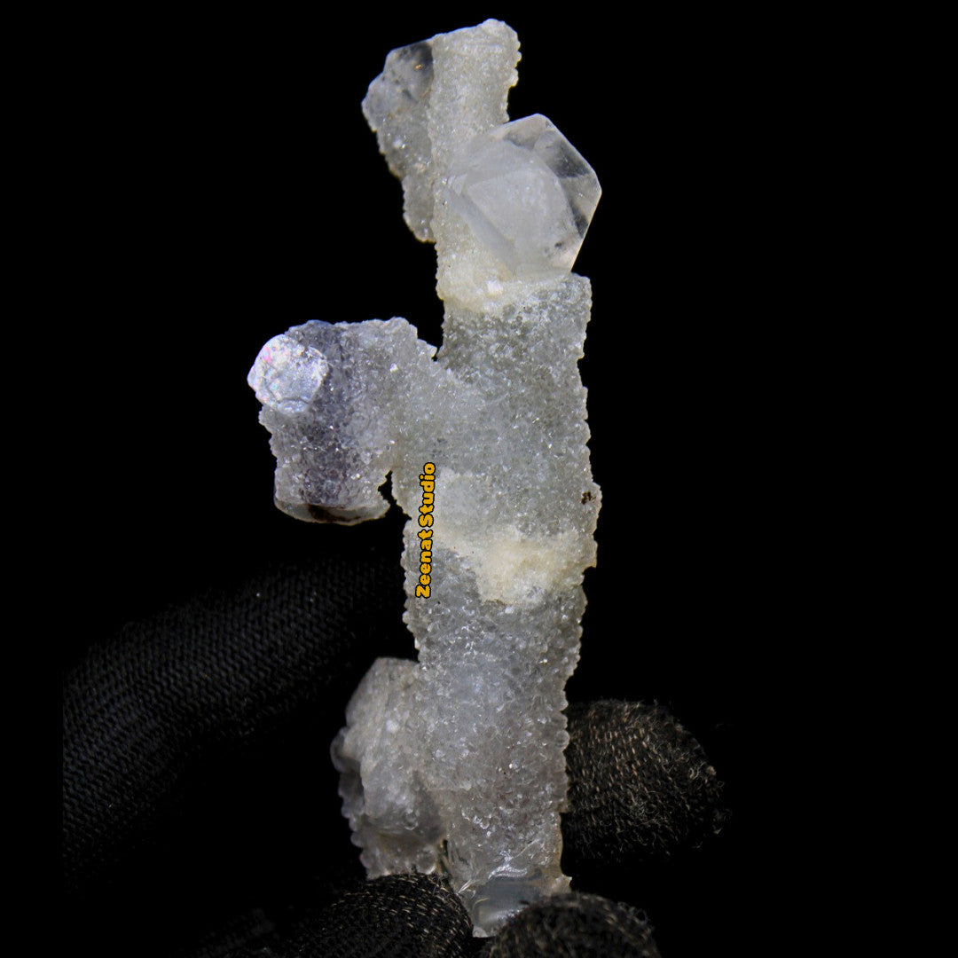 Rare Apophyllite Crystal Cluster Matrix Tower 9cm 230g Shiny Mineral Specimen