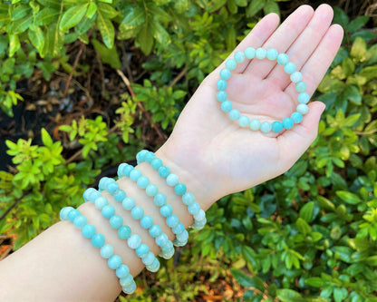 8 mm Bead Gemstone Bracelets: BUY 3 GET 1 FREE! (Stretch Crystal Bead Bracelets)