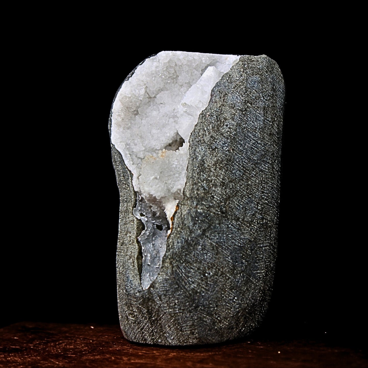 185g Scolecite Geode Cabinet Specimen with Radiating Needles from India