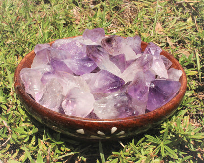 1/4 lb Bulk Lot Purple Amethyst Quartz Points & Raw Crystal Pieces – 4 oz