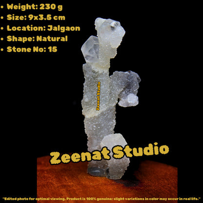 Rare Apophyllite Crystal Cluster Matrix Tower 9cm 230g Shiny Mineral Specimen