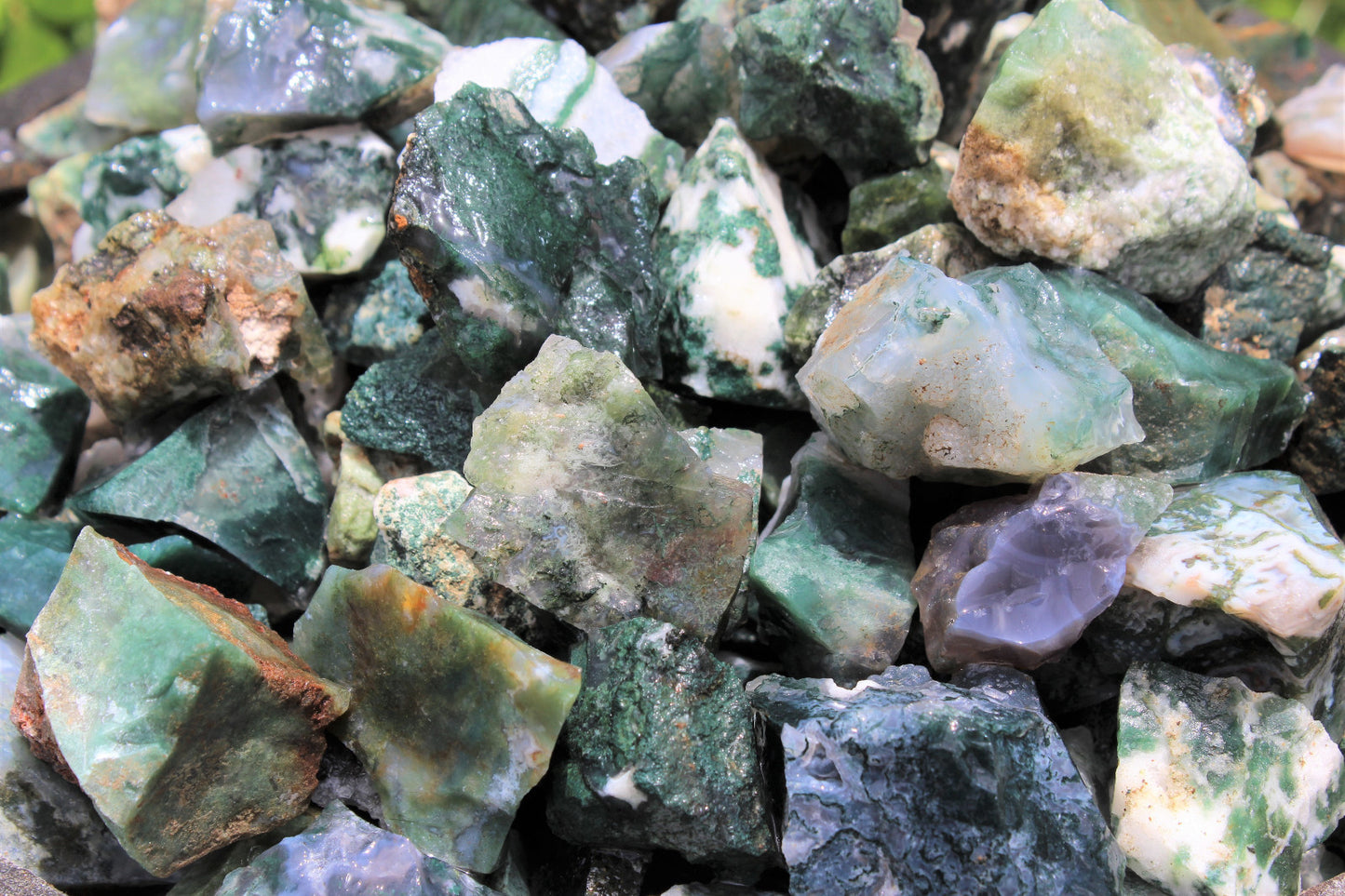 1000 Carat Bulk Lot Natural Rough Moss Agate, Raw Rock Crystal Healing 200 Grams