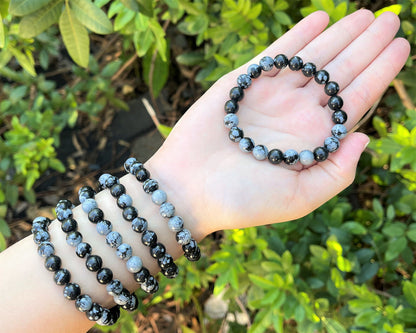 8 mm Bead Gemstone Bracelets: BUY 3 GET 1 FREE! (Stretch Crystal Bead Bracelets)