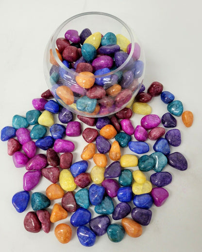 Tumbled Crackle Quartz Stones Colorful Crystal Bulk Assorted Polished Gemstones