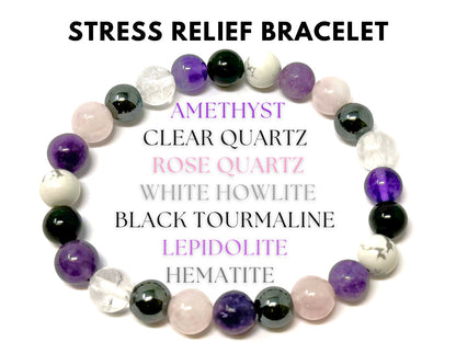 8 mm Bead Gemstone Bracelets: BUY 3 GET 1 FREE! (Stretch Crystal Bead Bracelets)