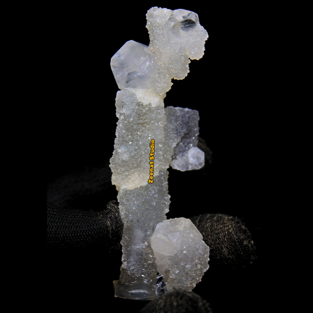 Rare Apophyllite Crystal Cluster Matrix Tower 9cm 230g Shiny Mineral Specimen