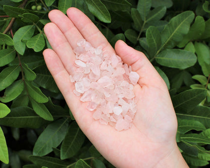 Rose Quartz Semi Tumbled Gemstone Mini Chips 6-8 mm, 'A' Grade Wholesale Lots
