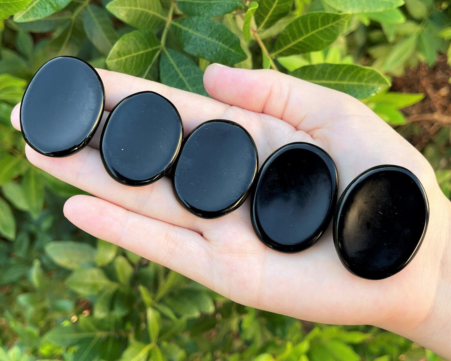 Triple Protection Worry Stone Set - Gold Tiger Eye, Black Obsidian & Hematite