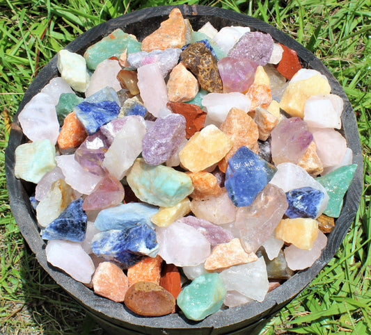 1000 Carat Bulk Lot Brazil Mix - Bulk Natural Rough Tumbler Rocks Stones
