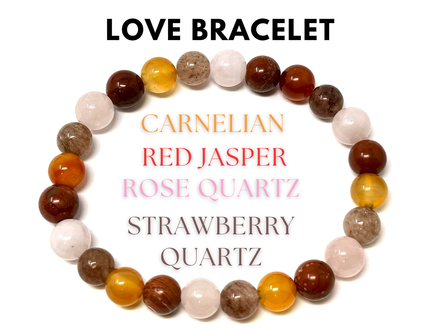 8 mm Bead Gemstone Bracelets: BUY 3 GET 1 FREE! (Stretch Crystal Bead Bracelets)