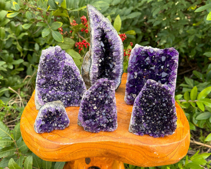 Stunning LARGE Amethyst Cut Base Cluster, Crystal Quartz Geode 8 - 11 oz