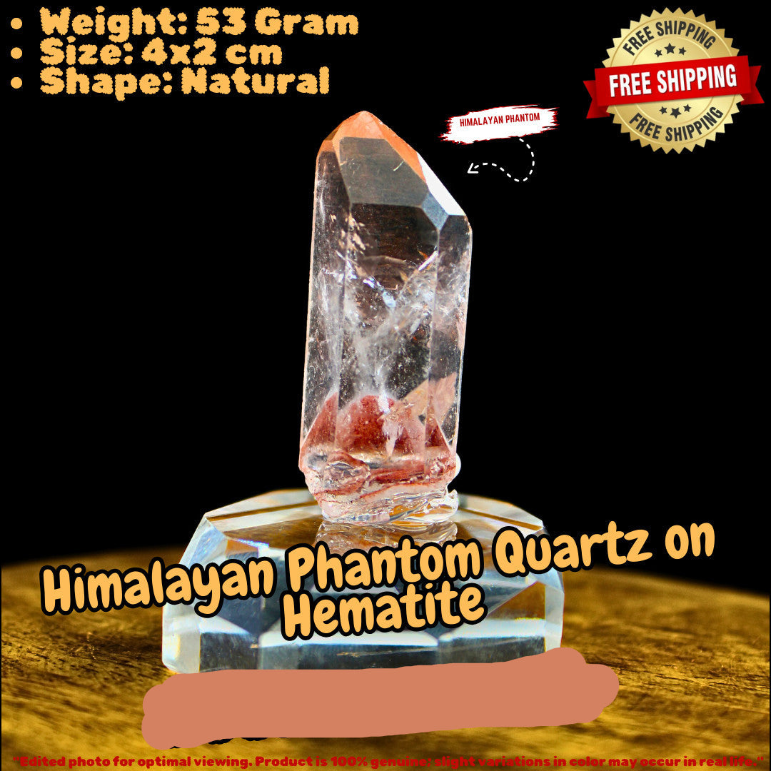 Rare Phantom Quartz Scenic Crystal 53g Unique Mineral Specimen India