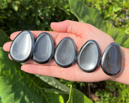 Triple Protection Worry Stone Set - Gold Tiger Eye, Black Obsidian & Hematite