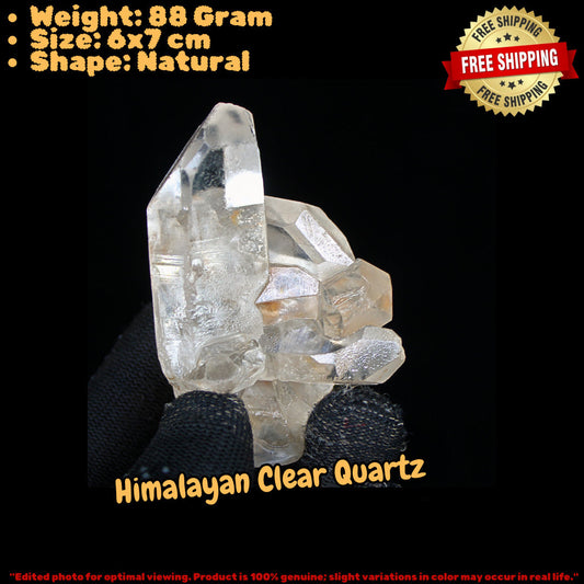 Natural Himalayan Quartz Cluster 90g Clear White Crystal Specimen