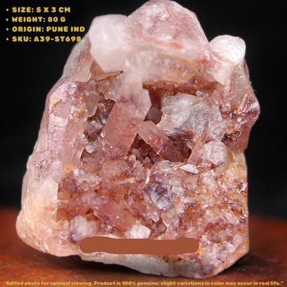 80g Phantom Quartz Raw Healing Crystal Cluster Mineral India
