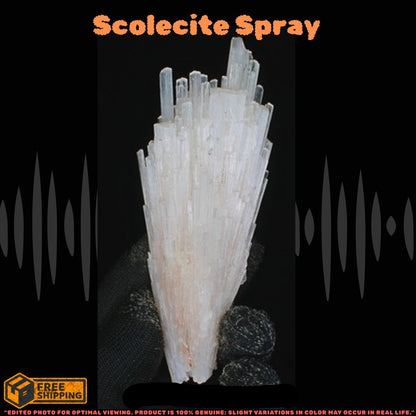 Natural Scolecite Mineral Cluster 64g White Zeolite Crystal from India