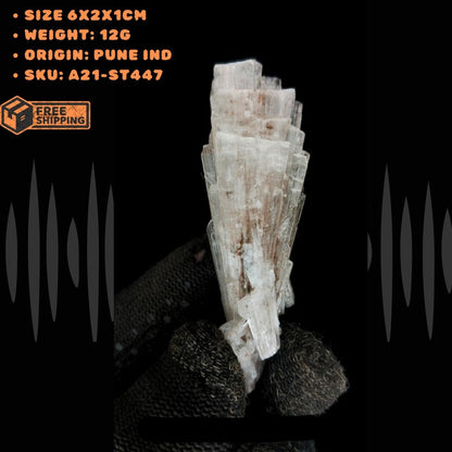 Natural Scolecite Mineral Cluster 12g Zeolite Healing Crystal from India