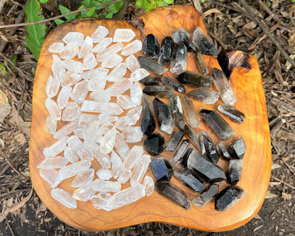 1/4 lb Bulk Lot Mixed Smokey & Quartz Crystal Natural Clear Points Smoky