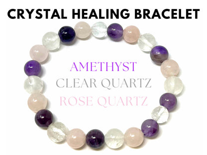 8 mm Bead Gemstone Bracelets: BUY 3 GET 1 FREE! (Stretch Crystal Bead Bracelets)