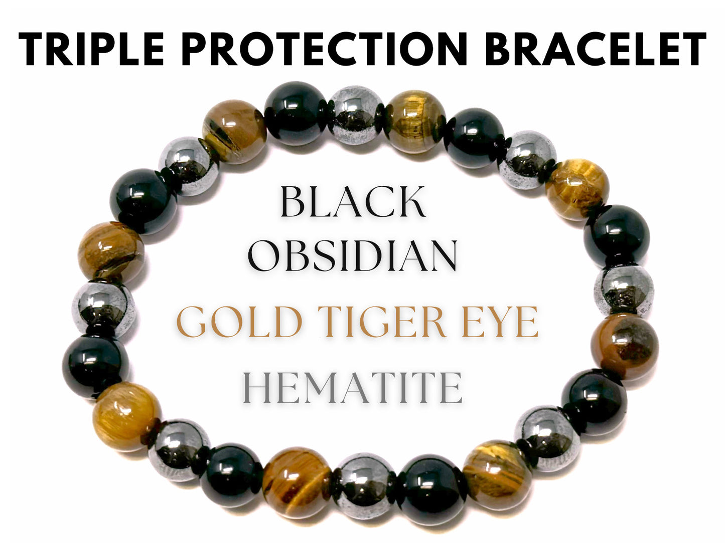8 mm Bead Gemstone Bracelets: BUY 3 GET 1 FREE! (Stretch Crystal Bead Bracelets)